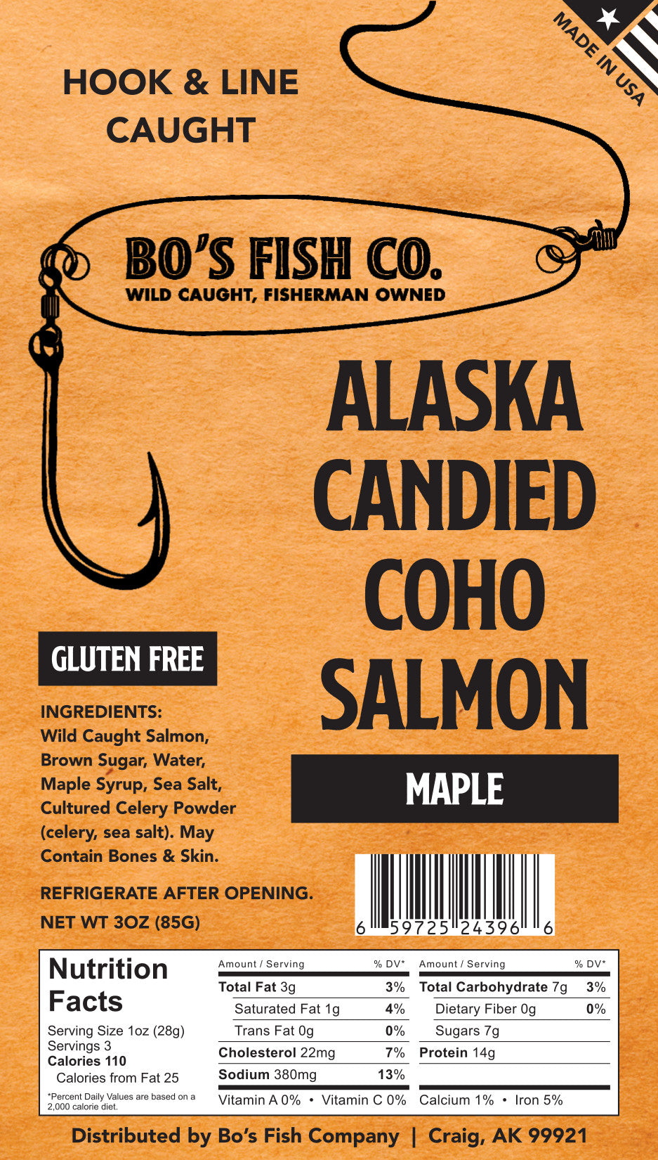 Maple Coho Candied Salmon Jerky