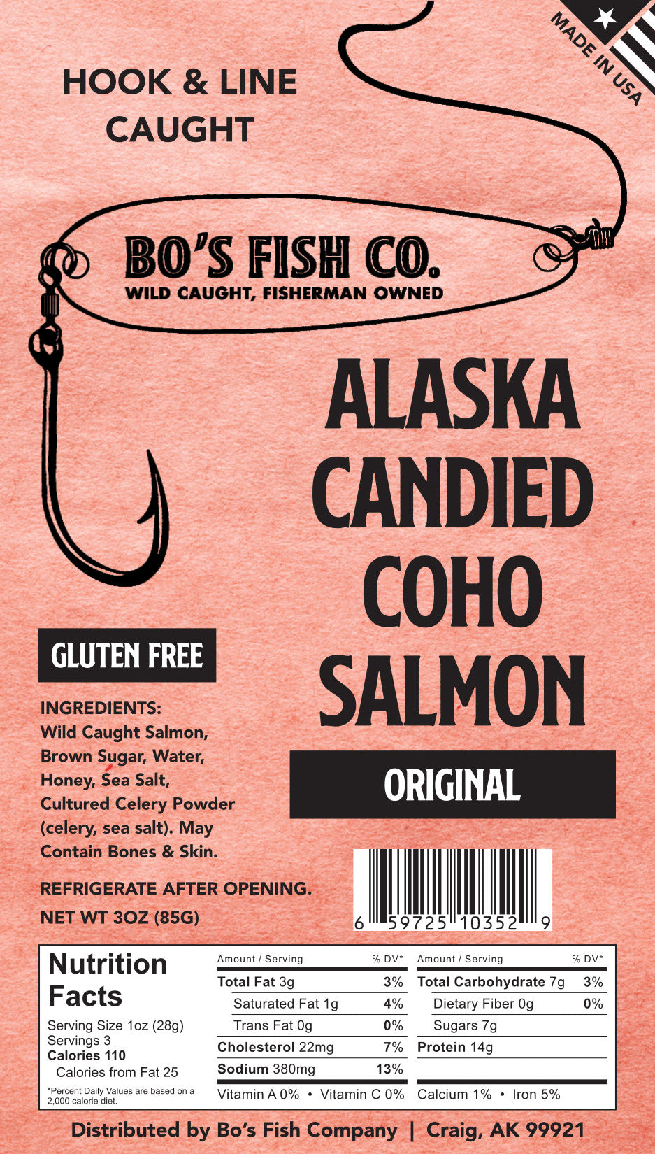Original Flavor Coho Candied Salmon Jerky
