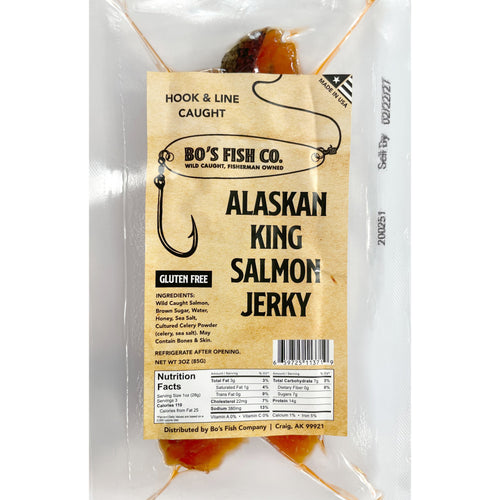 Bo's King Candied Salmon Jerky - Wild-Caught Alaskan Salmon (Pack of 1)