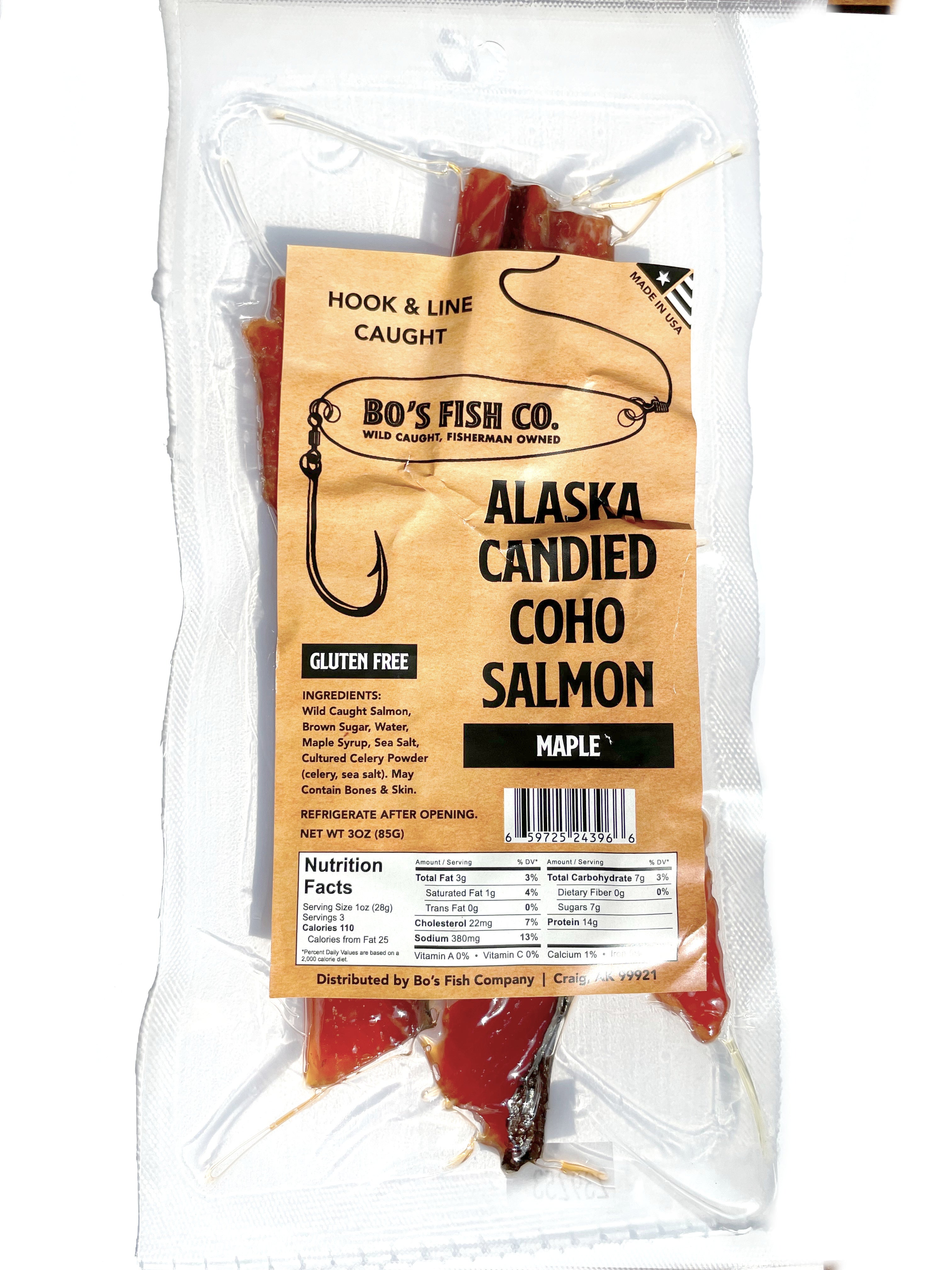 Maple Coho Candied Salmon Jerky