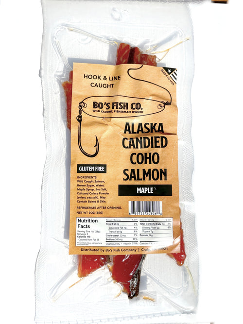 Maple Coho Candied Salmon Jerky