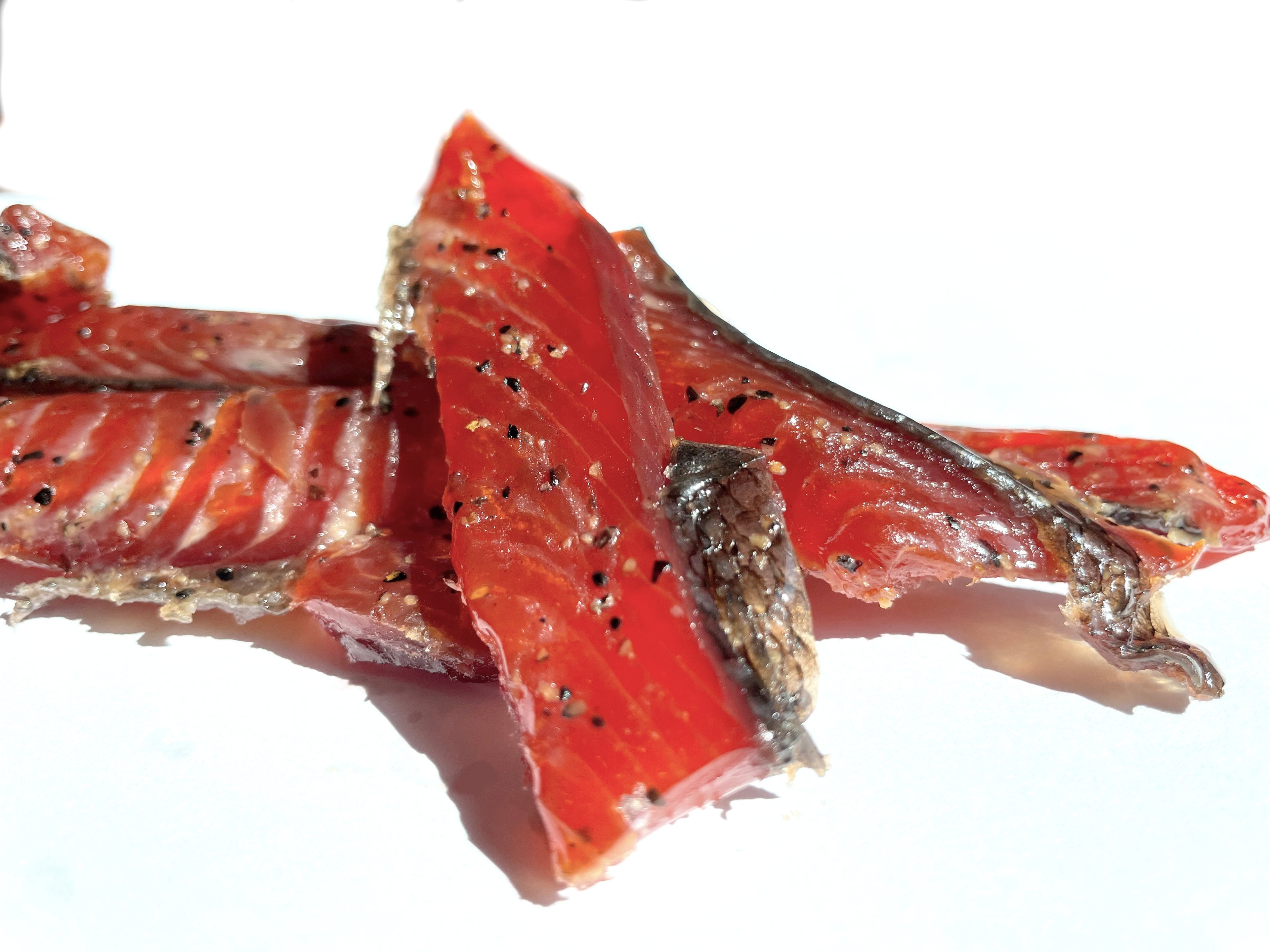 Black Pepper Candied Coho Salmon Jerky