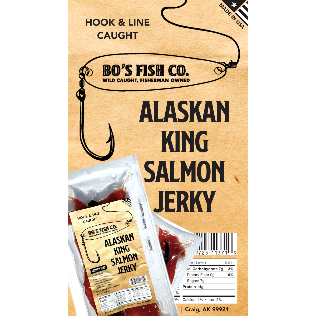 Original Flavor King Candied Salmon Jerky