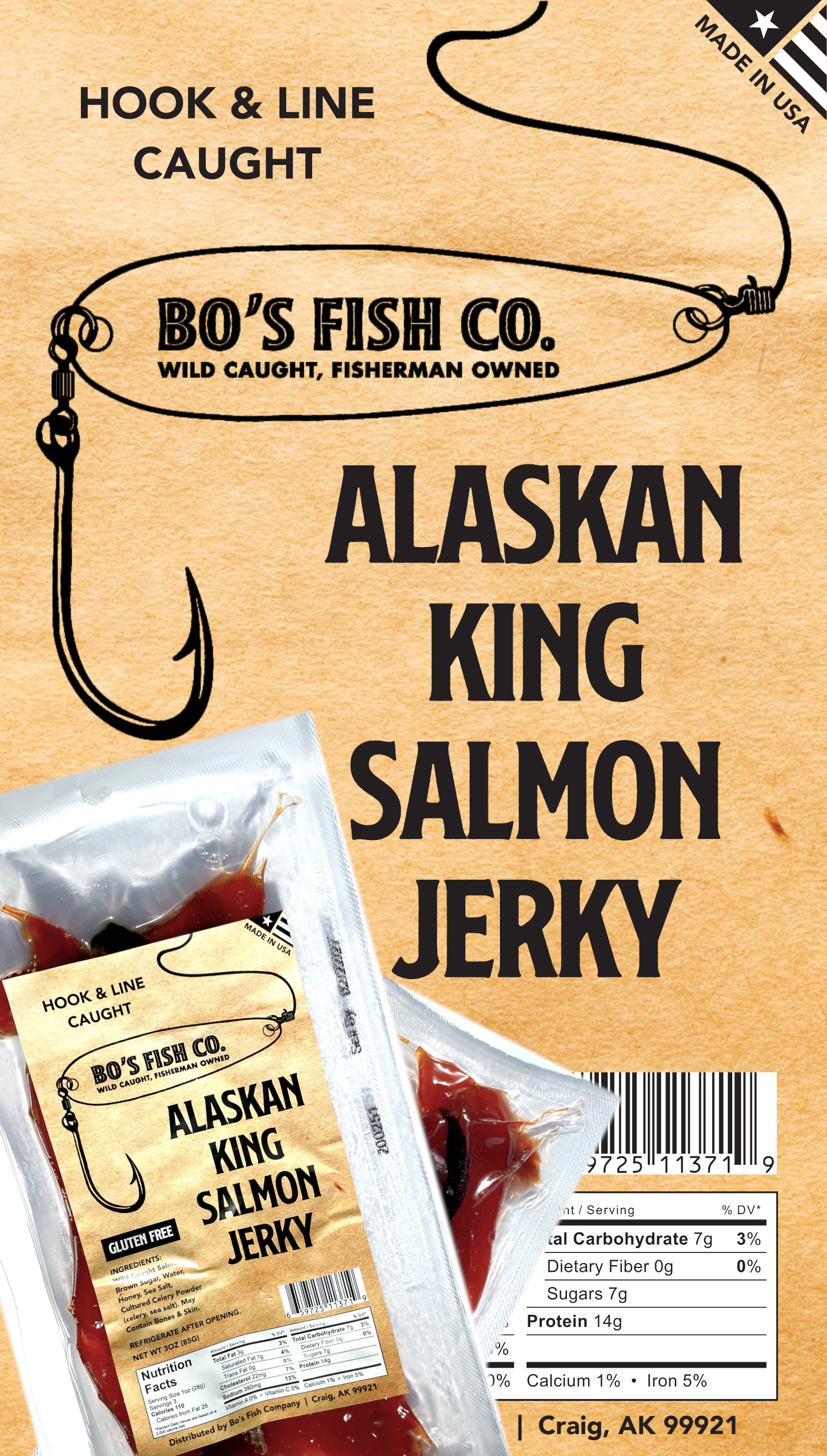 Original Flavor King Candied Salmon Jerky
