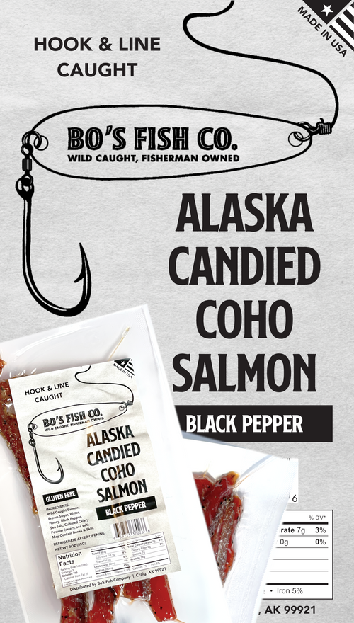 Black Pepper Coho Candied Salmon Jerky